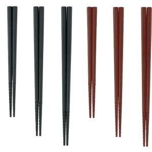 曙産業 AKEBONO 曙産業 六角 トルネード箸 すべり止め付 22.5cm ブラウン PM-106