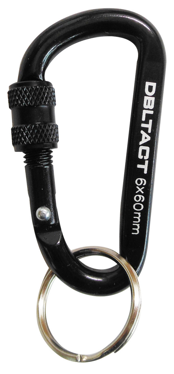  DBLTACT DBLTACT DT-AKL-164 アルミカラビナ ロック式 6×60mm ブラック×ブラックメタリック 三共コーポレーション