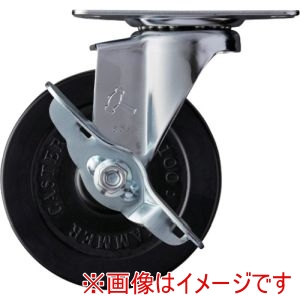 ハンマーキャスター HAMMER CASTER ハンマーキャスター 415E-RDB100 プレート式キャスター 自在 車輪径100mm ゴム車輪 ローラーベアリング Eシリーズ