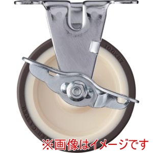 ハンマーキャスター HAMMER CASTER ハンマーキャスター 415ER-UB100 プレート式キャスター 固定ストッパー付 車輪径100mm ウレタン車輪 ローラーベアリング Eシリーズ