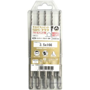 ミヤナガ MIYANAGA ミヤナガ DLSDS34SBP5 デルタゴンビットSDSプラス 5本入りパック サドルバンド用 Φ3.4