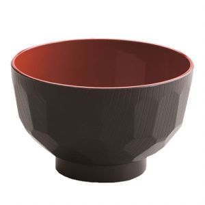 KATU KATU 亀甲汁椀 黒内朱 11cm 食洗機対応