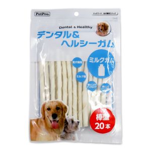 ペットプロジャパン PetPro ペットプロ デンタル&ヘルシーガム ミルクガム 棒型20本