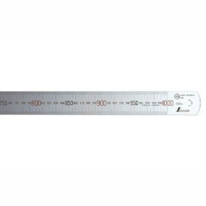 シンワ測定 SHINWA シンワ測定 13498 直尺 シルバー 1m 上下段1mmピッチ 赤数字入 JIS