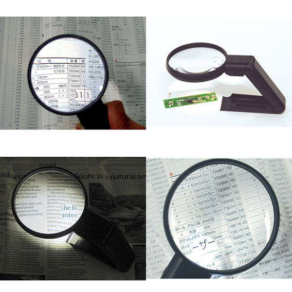  シンワ測定 SHINWA シンワ測定 75755 ルーペ A-7 リーディング用 90mm 2倍&4倍 二重焦点 スタンドライト付