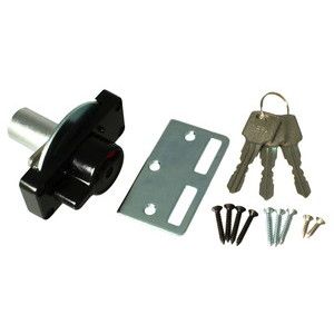 ハイロジック HILOGIK ハイロジック G-244 シリンダー鎌錠小 ブラック 3本キー 1組入 00071244-001