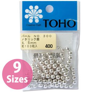 トーホー トーホー 丸型 パールビーズ 外径 約4mm 銀 約174個入り No.300 PA-MAR4-300