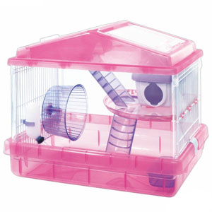 アイリスオーヤマ IRIS アイリスオーヤマ PHSC-411 ハムスターケージ 2階建てタイプ クリアピンク