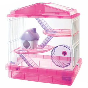 アイリスオーヤマ IRIS アイリスオーヤマ PHSC-412 ハムスターケージ 3階建てタイプ クリアピンク ハムスター リス