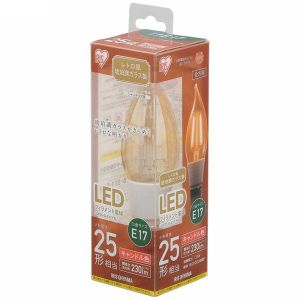 アイリスオーヤマ IRIS LEDフィラメント電球 レトロ球 E17 25形相当 シャンデリア LDF2C-G-E17-FK