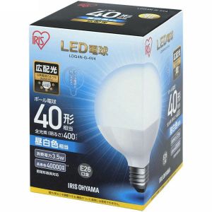 アイリスオーヤマ IRIS LED電球 ボール電球 40形相当 昼白色 LDG4N-G-4V4
