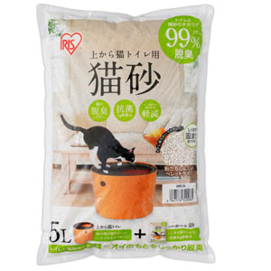 アイリスオーヤマ IRIS アイリスオーヤマ 上から猫トイレ用 猫砂 5L UNS-5L