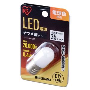 アイリスオーヤマ IRIS アイリスオーヤマ LDT1L-G-E17 ナツメ球 E17 電球色