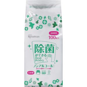 アイリスオーヤマ IRIS アイリスオーヤマ WTT-100N 288654 除菌ができるウエットティッシュ 詰め替え用 ノンアルコールタイプ 100枚