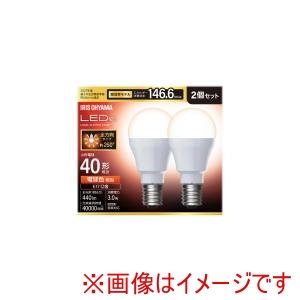 アイリスオーヤマ IRIS アイリスオーヤマ LDA3L-G-E17/W-4T92P LED電球 E17 全方向 40形相当 電球色 2個セット