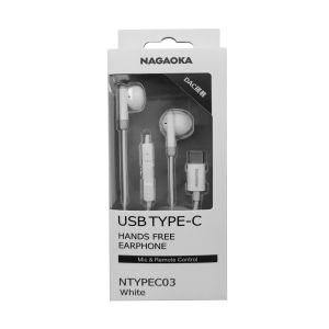 ナガオカ NAGAOKA ナガオカ NAGAOKA NTYPEC03WH TYPE-C イヤホン ホワイト