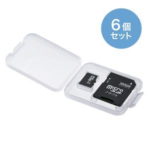 サンワサプライ SANWA SUPPLY サンワサプライ FC-MMC10MICN メモリーカードクリアケース microSDカード用 6個セット