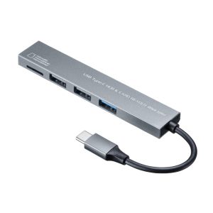 サンワサプライ SANWA SUPPLY サンワサプライ USB-3TCHC19S Type-C 3ポート コンボスリムハブ microSD カードリーダー 付き