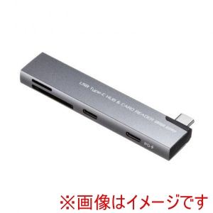 サンワサプライ サンワサプライ USB-5TCPC31GM USB 5Gbps 2ポート スリム ハブ カードリーダー付き