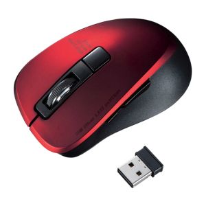 サンワサプライ SANWA SUPPLY サンワサプライ MA-WBL153R 静音 ワイヤレスブルー LED マウス 5ボタン レッド