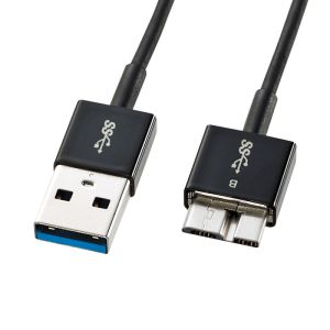 サンワサプライ SANWA SUPPLY サンワサプライ KU30-AMCSS03K USB3.0マイクロケーブル A-MicroB 0.3m 超ごく細
