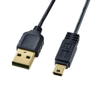 サンワサプライ SANWA SUPPLY サンワサプライ KU-SLAMB520BKK 極細ミニUSBケーブル
