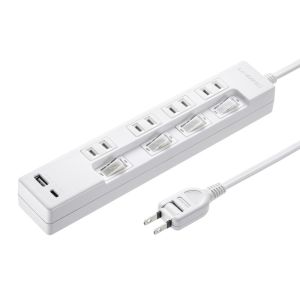 サンワサプライ SANWA SUPPLY サンワサプライ TAP-B102UC-2W タップ Type-C搭載USB充電機能付き