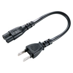 サンワサプライ SANWA SUPPLY 電源コード(2P・ストレートコネクタ) 0.2m KB-DM2S-02