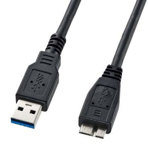 サンワサプライ SANWA SUPPLY USB3.0マイクロケーブル (A-MicroB) 1.8m KU30-AMC18BK