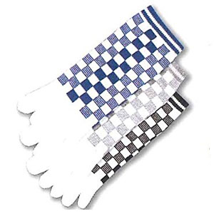 おたふく手袋 OTAFUKU おたふく手袋 S-44３ ブロックチェック ホワイト (5本指) 3P アソート 色指定不可