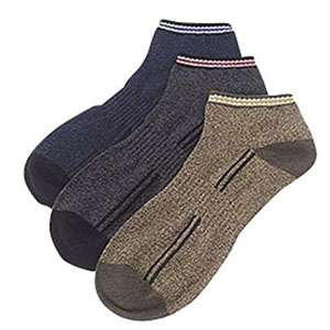 おたふく手袋 OTAFUKU おたふく手袋 S-807 スニーカータイプソックス 杢 (先丸) 3足組 アソート 色指定不可
