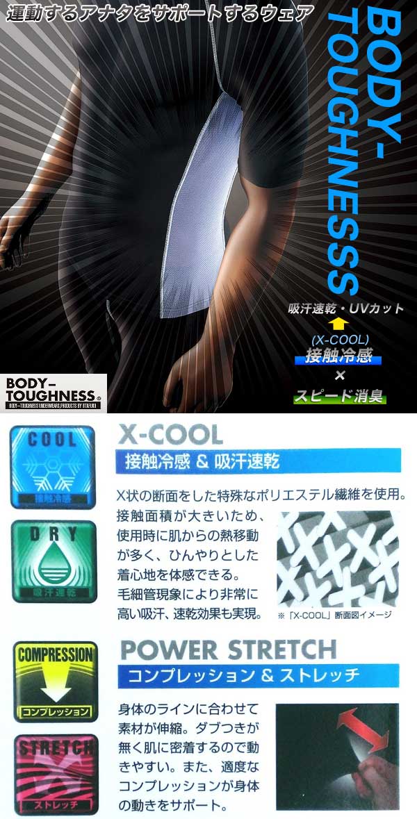  おたふく手袋 メール便1個対象 おたふく JW-623 冷感 消臭 パワーストレッチ 長袖 クルーネックシャツ 白 Lサイズ