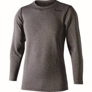 おたふく手袋 OTAFUKU おたふく JW-180-39-3L BT デュアルブラッシュド ヘビーウェイト クルーネックシャツ グレー/ブラック 3L