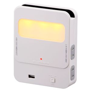 オーム電機 OHM オーム電機 拡張コンセント 寝室用 4個口+USB HS-TU4BR1-W 00-1454