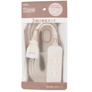 オーム電機 OHM オーム電機 HS-T310SFW-22 001625 シャッター付き フリープラグ 3口10m 安全タップ