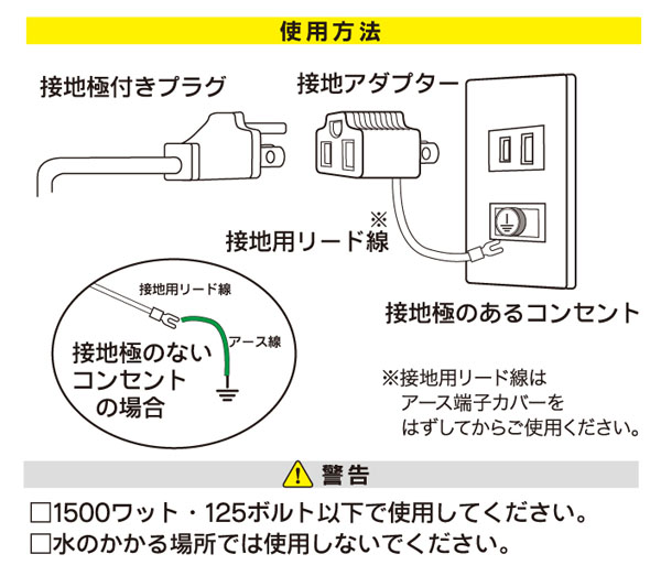 オーム電機 OHM オーム電機 接地アダプター アース端子カバー付き HS-TM1E1E3-K 00-2251