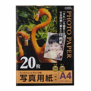  オーム電機 OHM オーム電機 写真用紙 光沢 A4版 20枚入 PA-PRC-A4/20 01-3255