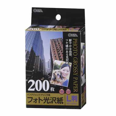  オーム電機 OHM オーム電機 フォト光沢紙 L版 200枚入 PA-PHG-L/200 01-3259