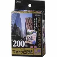 オーム電機 OHM オーム電機 フォト光沢紙 L版 200枚入 PA-PHG-L/200 01-3259