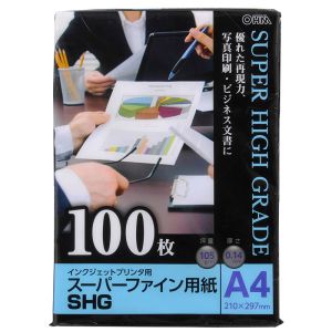 オーム電機 OHM オーム電機 スーパーファイン用紙 A4 100枚 01-3268 PA-PSF-A4/100