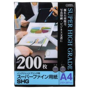 オーム電機 OHM オーム電機 PA-PSF-A4/200 スーパーファイン用紙 A4 200枚入 01-3269
