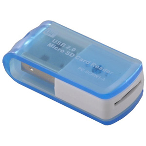 オーム電機 OHM オーム電機 PC-SCRW1-A マイクロSD専用リーダー ブルー 01-3521