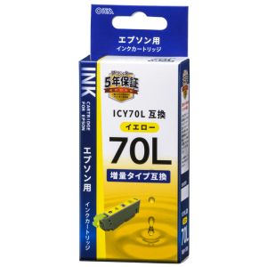 オーム電機 OHM オーム電機 エプソン互換 ICY70L 染料イエロー 01-4134 INK-E70LB-Y