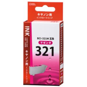 オーム電機 OHM オーム電機 キヤノン互換 BCI-321M 染料マゼンタ 01-4148 INK-C321B-M