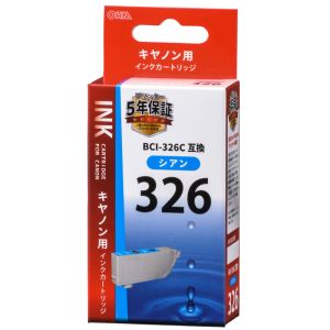 オーム電機 OHM オーム電機 キヤノン互換 BCI-326C 染料シアン 01-4153 INK-C326B-C