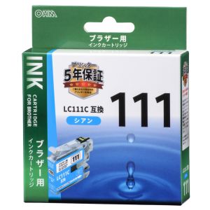 オーム電機 OHM オーム電機 ブラザー互換 LC111C 染料シアン 01-4183 INK-B111B-C