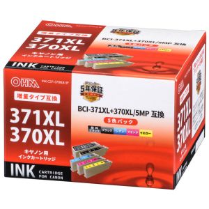 オーム電機 OHM オーム電機 キヤノン互換 BCI-371XL+370XL/5MP 顔料ブラック+染料4色 01-4236 INK-C371370XLB-5P