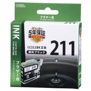 オーム電機 OHM オーム電機 INK-B211B-BK ブラザー互換 LC211BK 顔料ブラック 01-4270