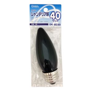 オーム電機 OHM オーム電機 カラーシャンデリア球 40W E26 グリーン 04-6030 LB-C7640-CG