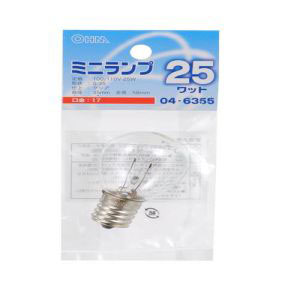 オーム電機 OHM オーム電機 ミニランプ S35型 E17/25W クリア LB-S3725-C 04-6355